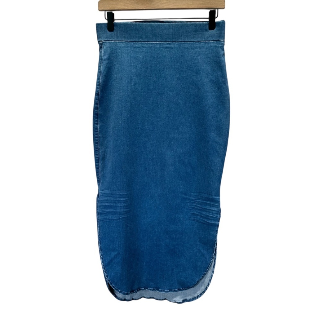 Frank & Eileen Donegal Denim Skirt Size 6 Pull on Slits Western Cowgirl USA Made - Picture 4 of 16